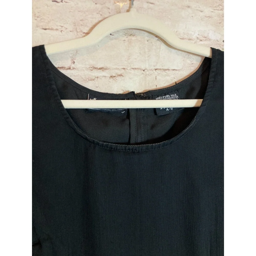 Vintage Jewel Queen Silk Chiffon Maxi Dress Womens 8 Black Grunge Whimsigoth - Picture 5 of 12